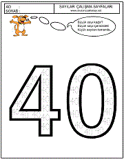 okul öncesi 40 sayısı çizgi çalışması